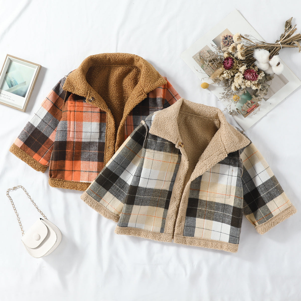 Manteau réversible en peluche d'automne