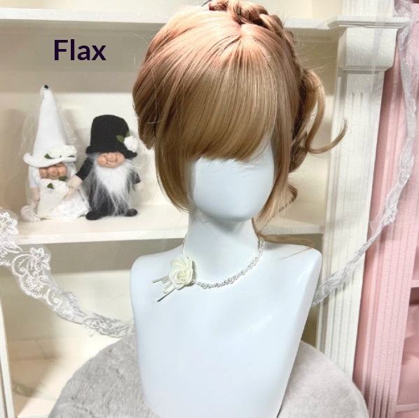 Perruque tressée personnalisée Style Sweet-girl Perruque pleine tête avec side-updo
