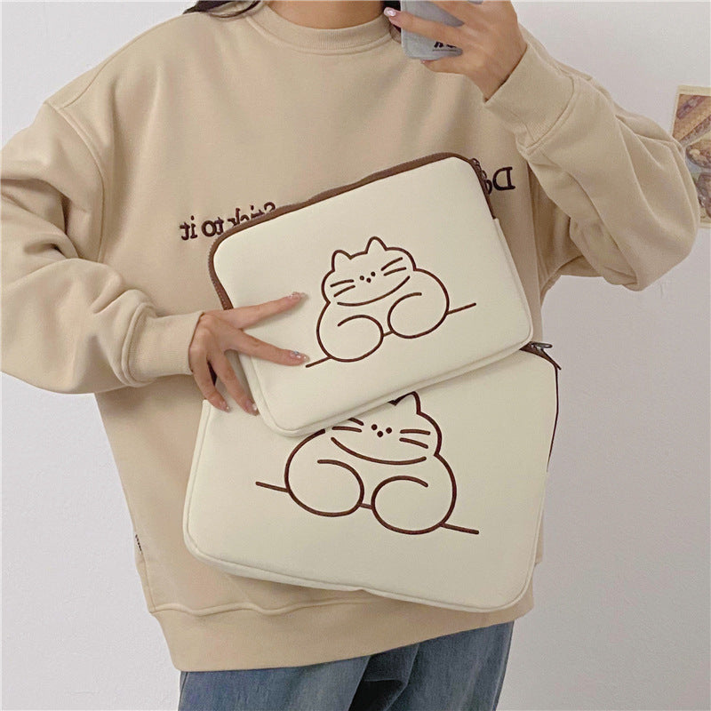 Sac de réservoir d'ordinateur pour tablette de protection pour tablette de mignon animal brodé