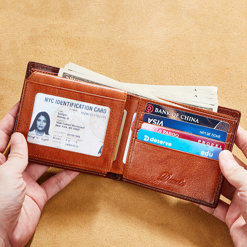 Portefeuille de vache de première couche pour hommes