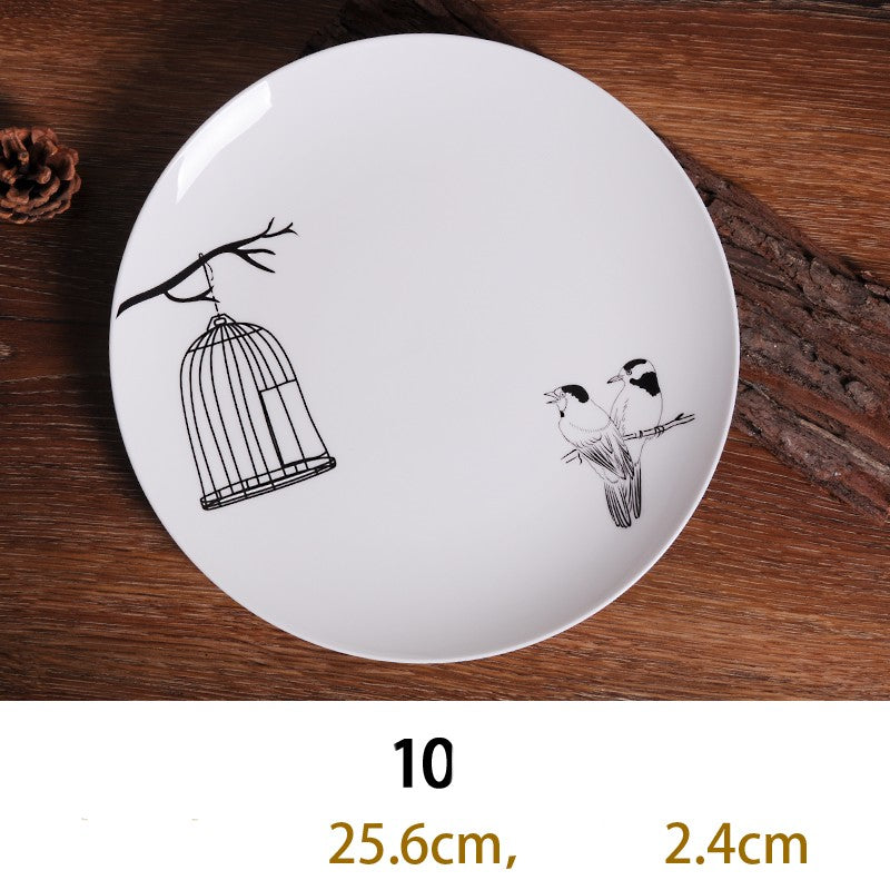Bone China Dish Deep Plate Shallow Creative European Style