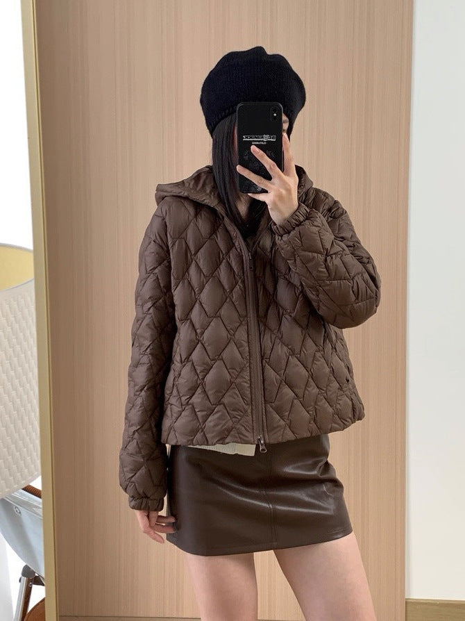 Manteau à capuche rembourré en coton léger pour l'automne et l'hiver