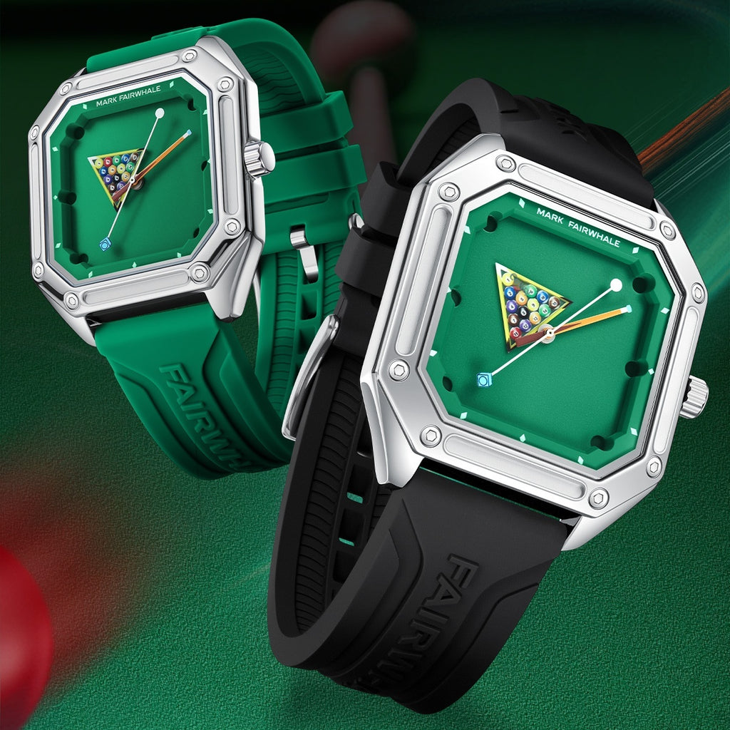 Creative Quartz Wristwatch Personalized Men with a billiard-themed dial