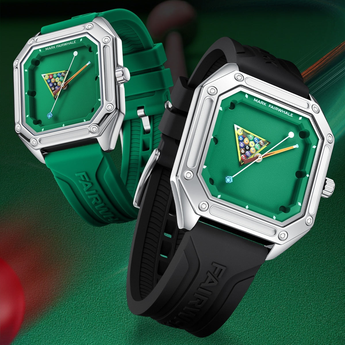 Creative Quartz Wristwatch Personalized Men with a billiard-themed dial