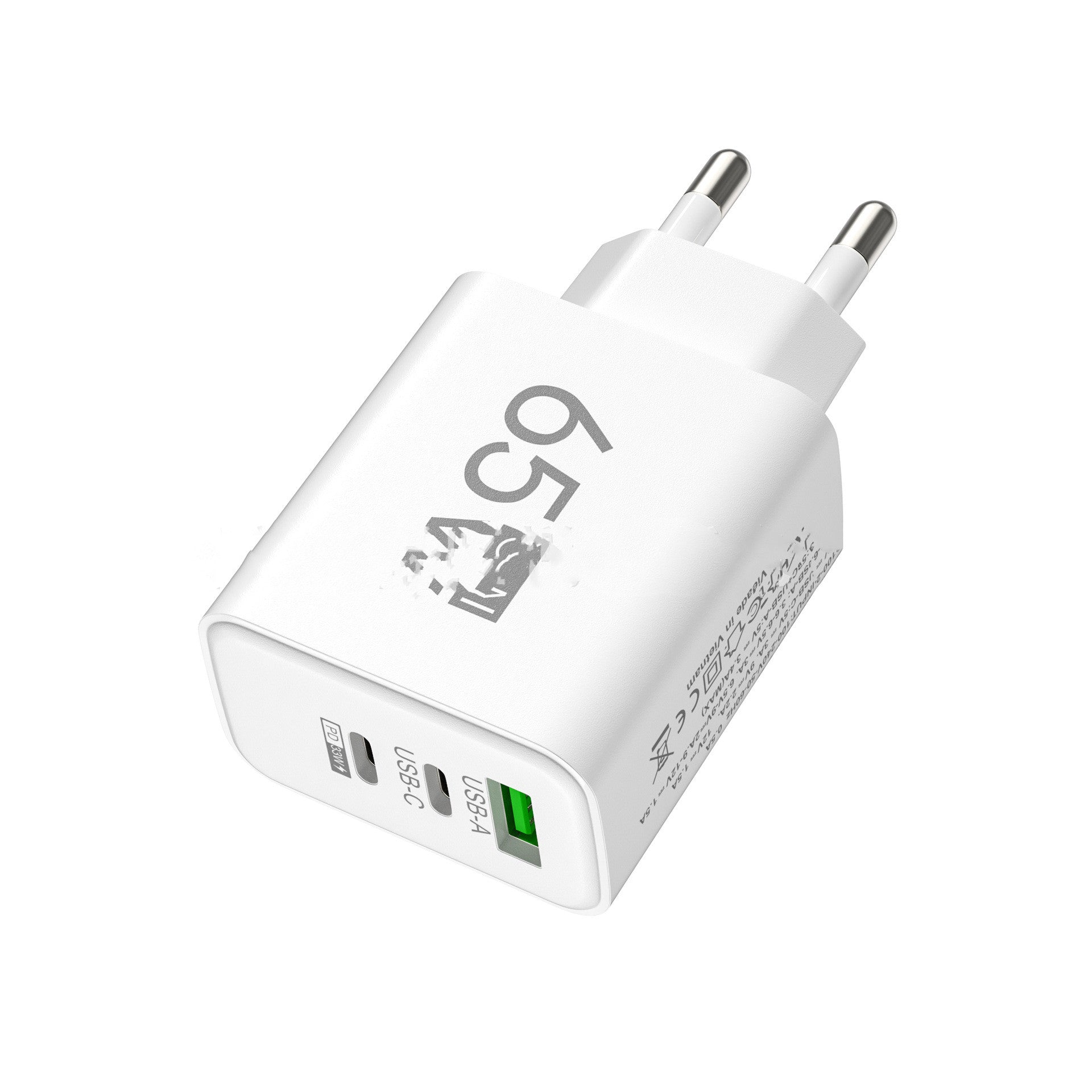 65W Carré givré 1USB 2PD Chargeur de téléphone portable multiports 5v2a 12W Char standard
