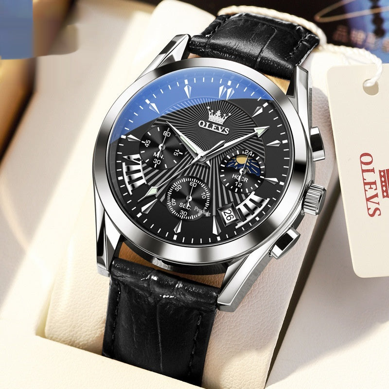Chronology of multi-function Quartz watches with calendar for men