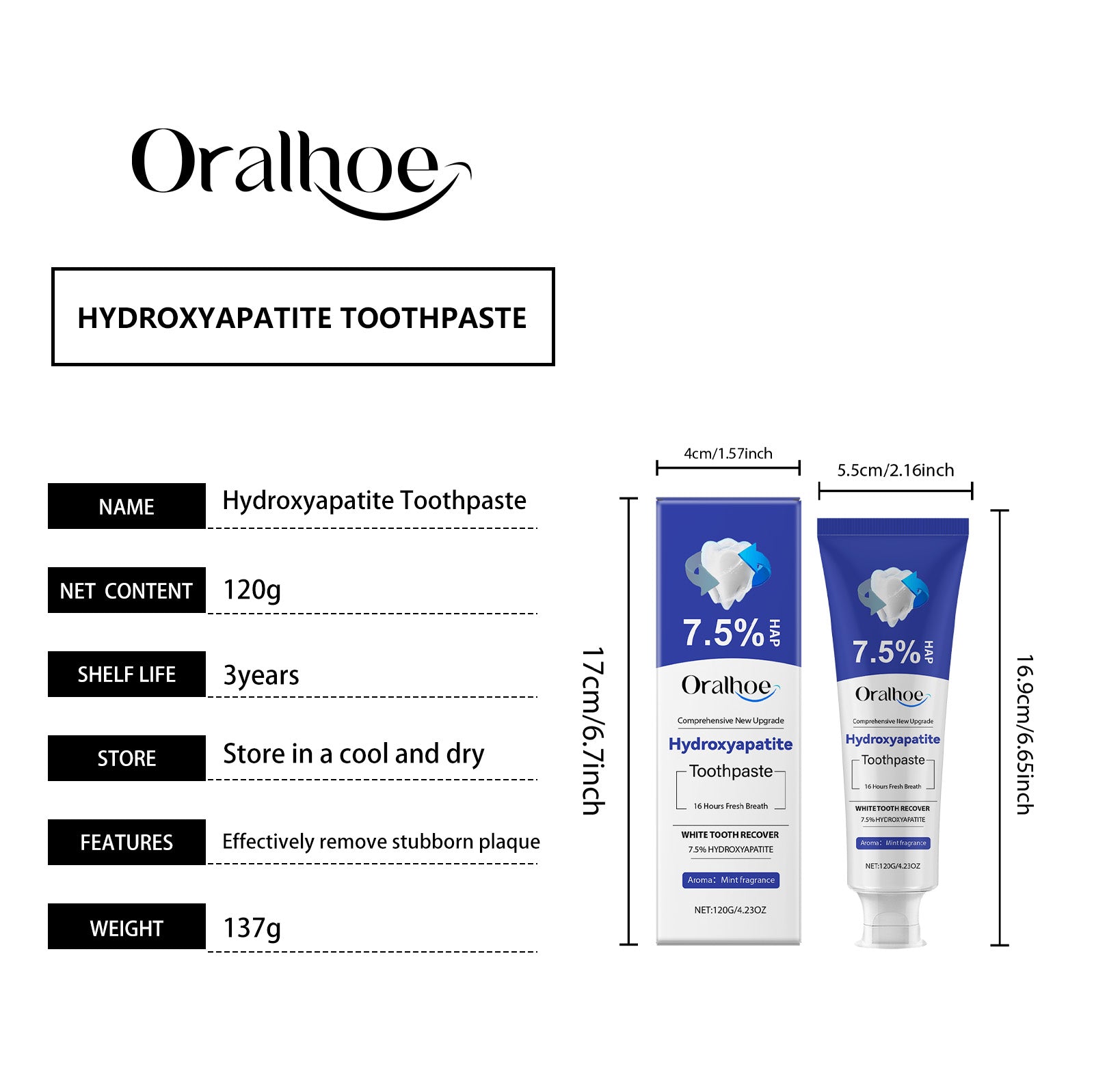 Blanchiment et réparation des dents Dentifrice 120g 1box