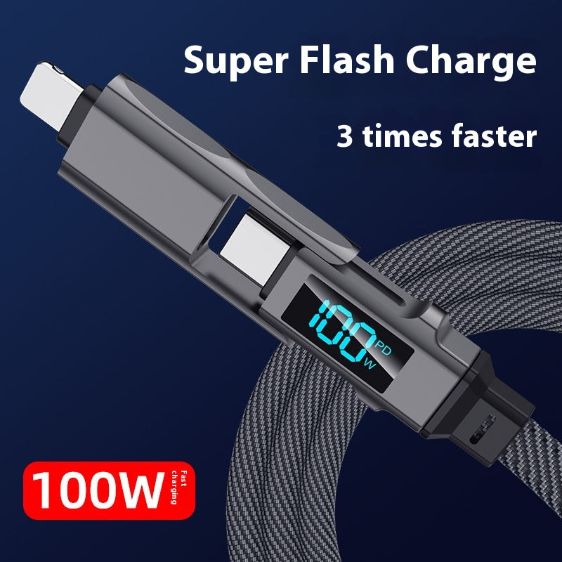 Écran numérique Câble de recharge quatre en un Câble de données deux en deux