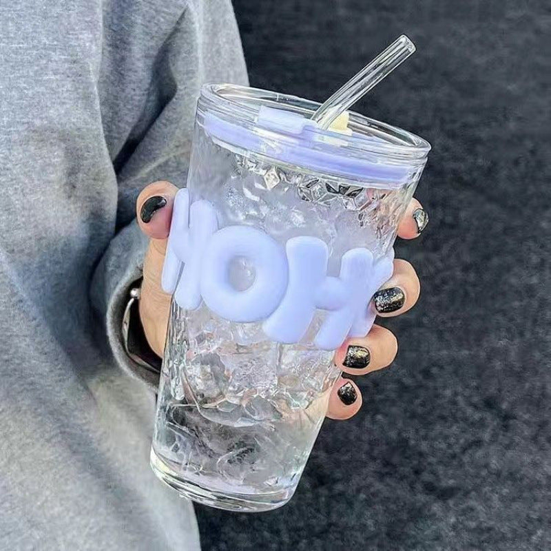Coupe en verre de grande capacité en paille