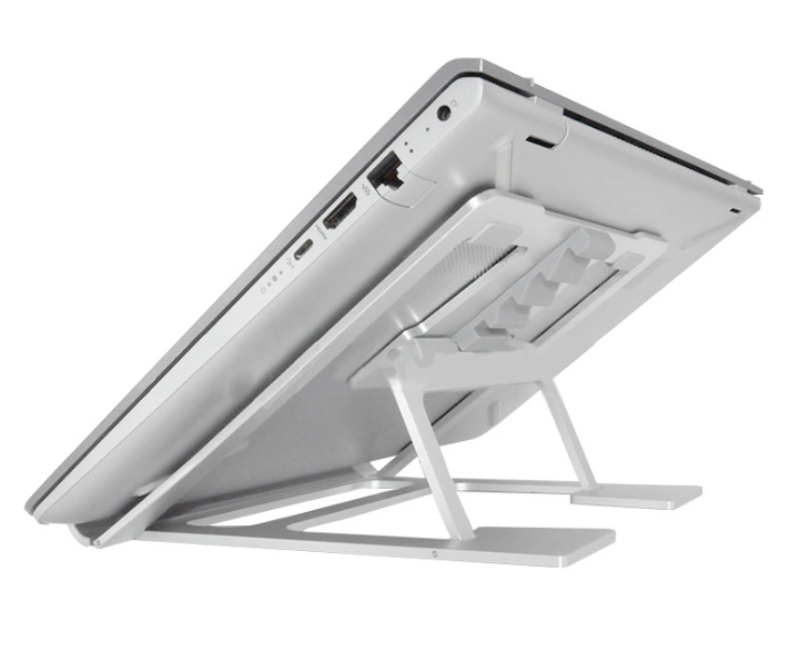 Double silicone hauteur réglable pliable portable bureau de support pour un ordinateur portable
