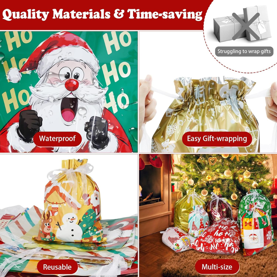Ensemble de sacs cadeaux de Noël 34PCS