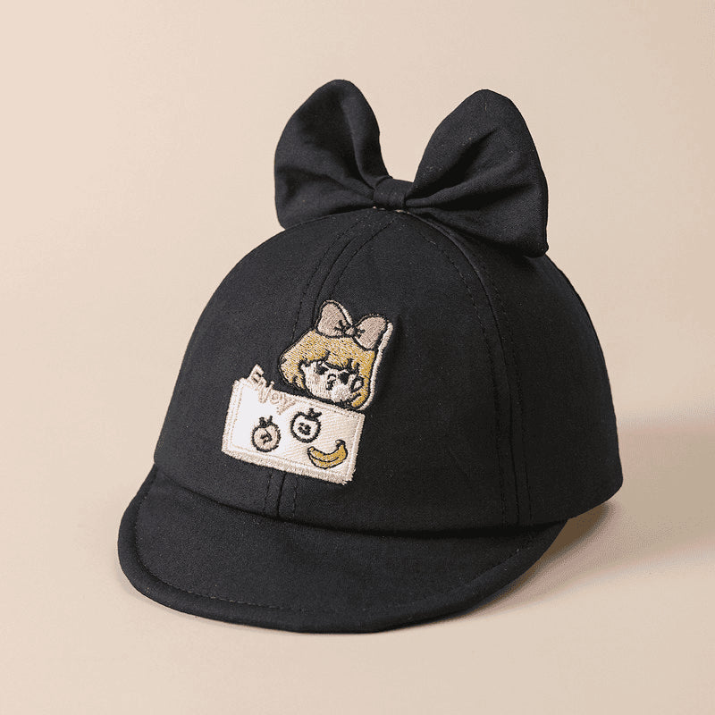 Baby Large Bow Soft Brimmed Baseball Cap pour le printemps et l'été léger respirant avec
