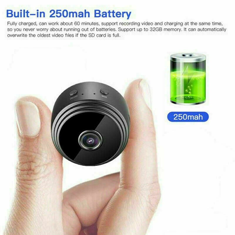 Mini caméra cachée Spy sans fil Wifi IP Maison Sécurité 1080P HD DVR Night Vision