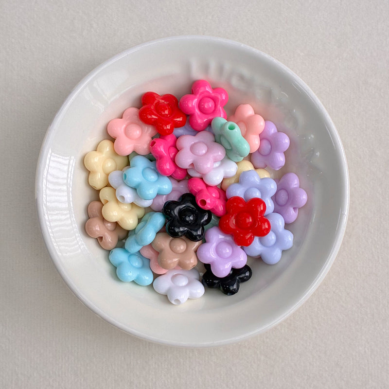 Perles de fleurs de Plumeria acrylique avec trou droit