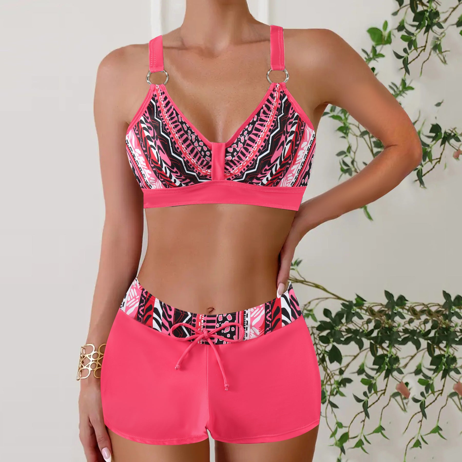 Femmes Colorful Imprimé deux-pièces maillot de bain Bikini
