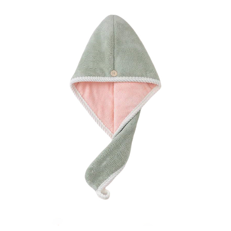 Casquette de séchage des cheveux de Fleece de corail pour femmes