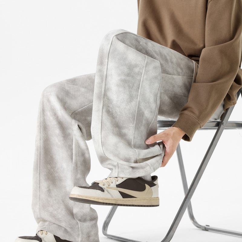 Pantalon rétro-caustomisé à large leg pour hommes