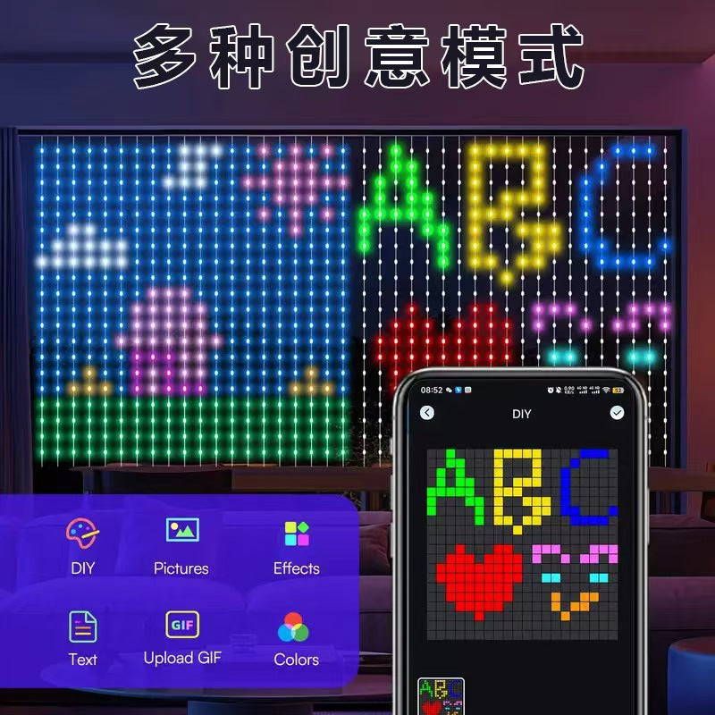 APP Bluetooth Dual Control Magic Color Fil de lumière recouvert de caoutchouc