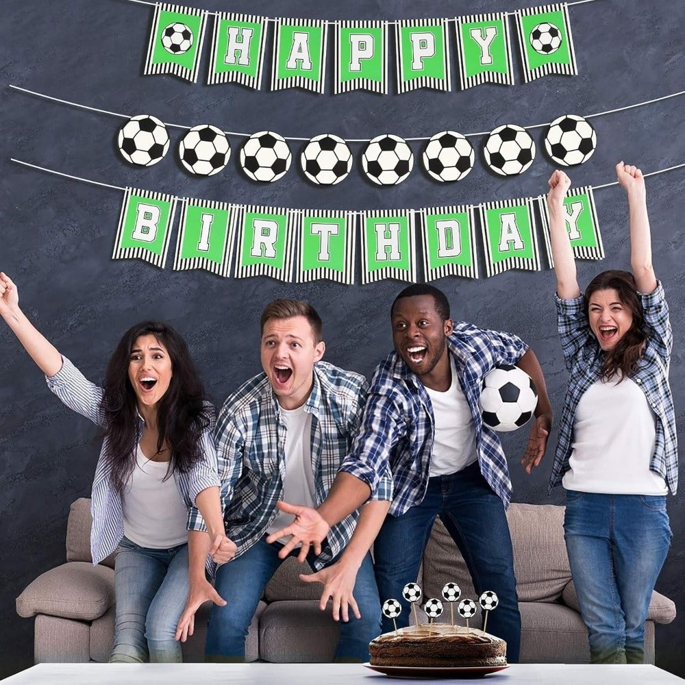 Ensemble de 9 bannières de football - Décorations d'anniversaire