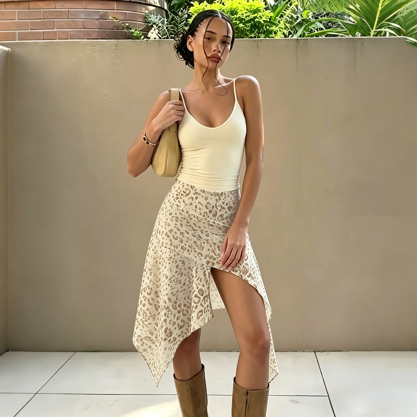 Summer Lazy-style Sexy Leopard-print Jupe