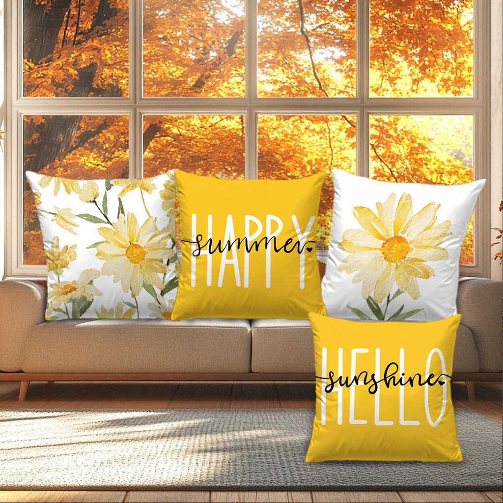 Chic Velvet Plant-Print Home Décor Couverture d'oreiller