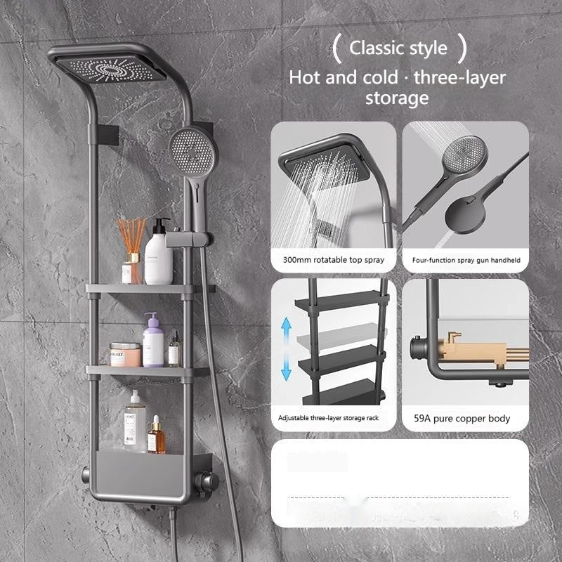 Thermostatique Digital-display Back Massager Salle de bain domestique Table de douche pour le bain et