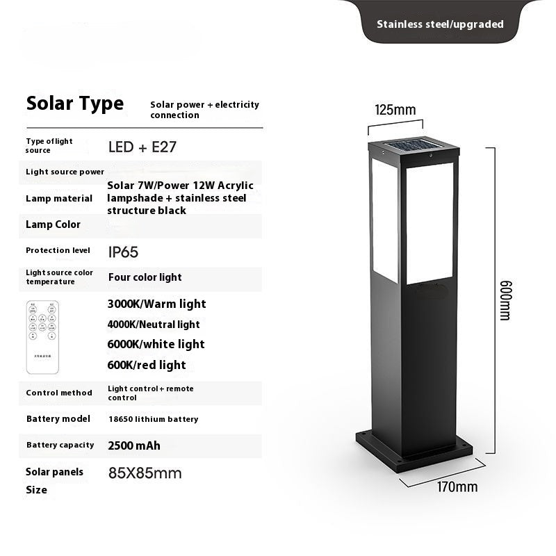 Éclairage de pelouse solaire pour cour extérieure