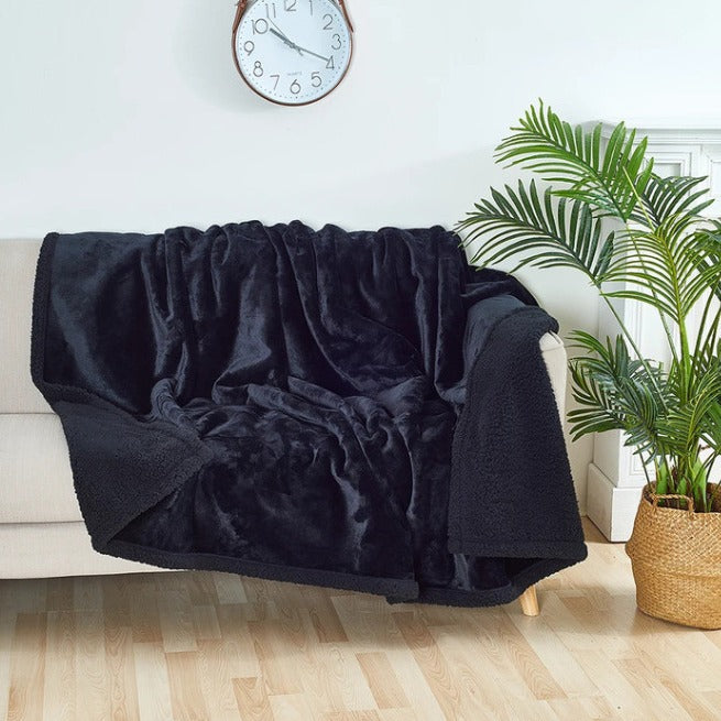 Canapé d'animal Coussin lit de chien en peluche courte tapis imperméable couple couverture