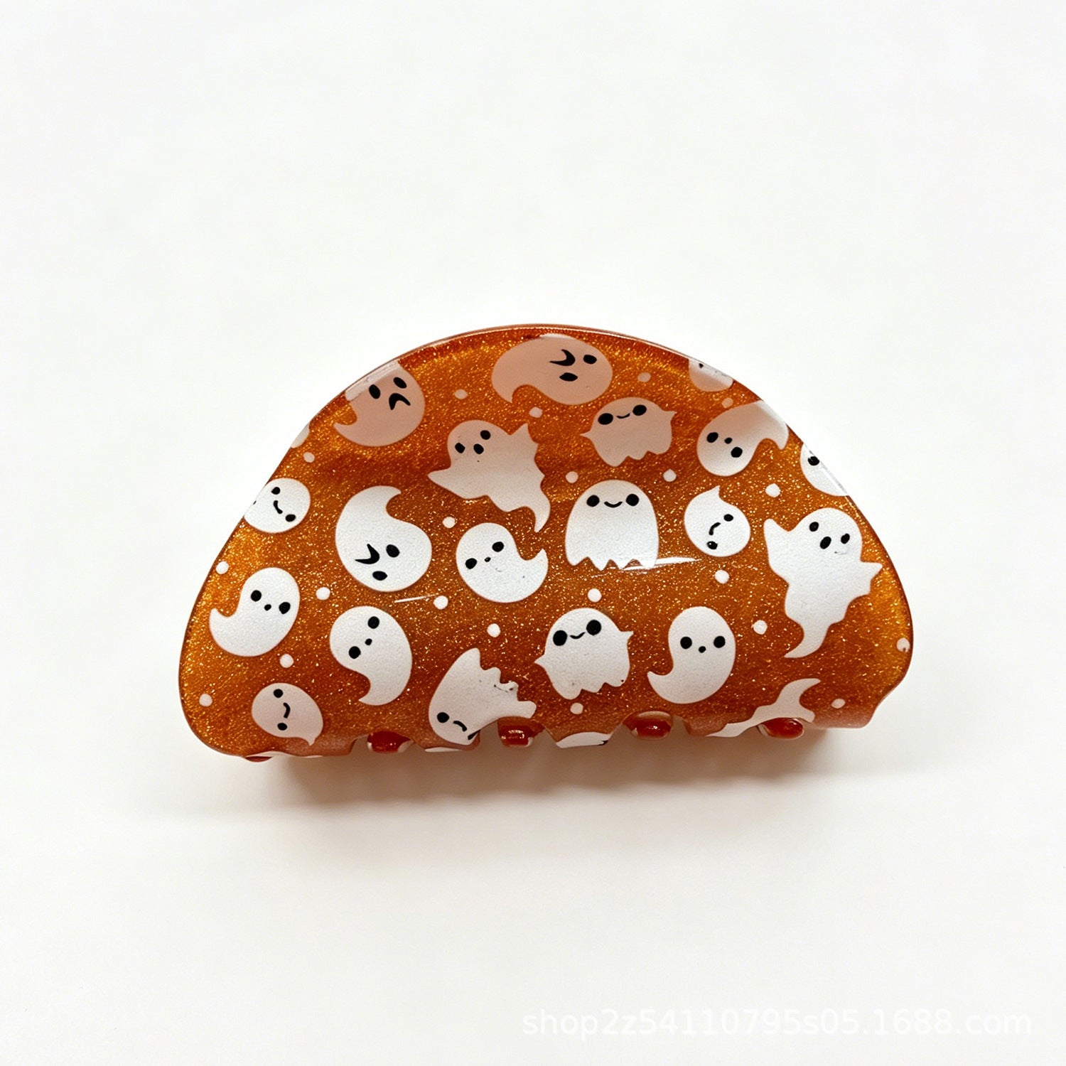 Clip de cheveux acrylique orange fantôme d'Halloween