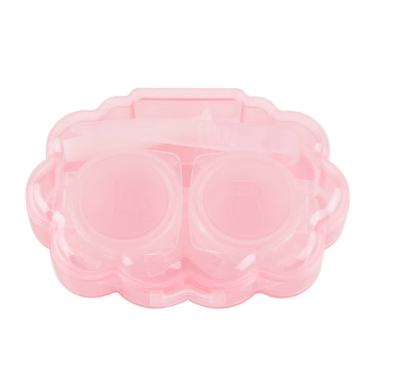 Pink Transparent Portable Contact Lens Case-1