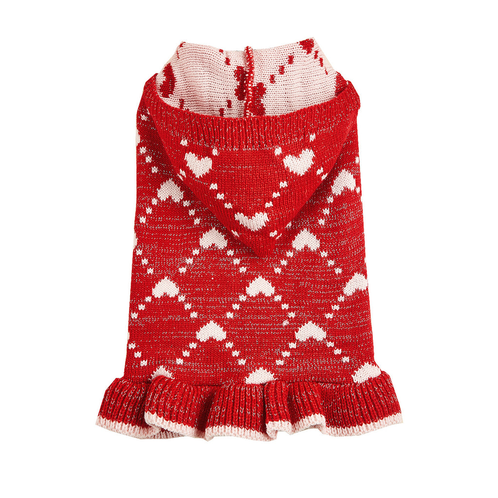 Petit chien sweater Hoodies Robe Hiver tricot mignon vêtements coeur Puppy vêtements