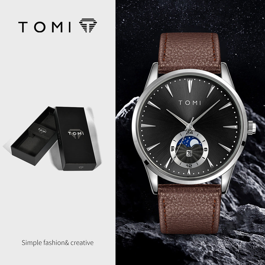 Montre ronde tendance de style coréen pour les hommes et les femmes