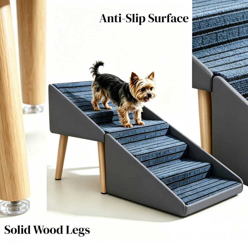 2-en-1 Échelles de chien pour lit et canapé 25.2" Rampe de chien pliable pour canapé 6 marches et Ottoma