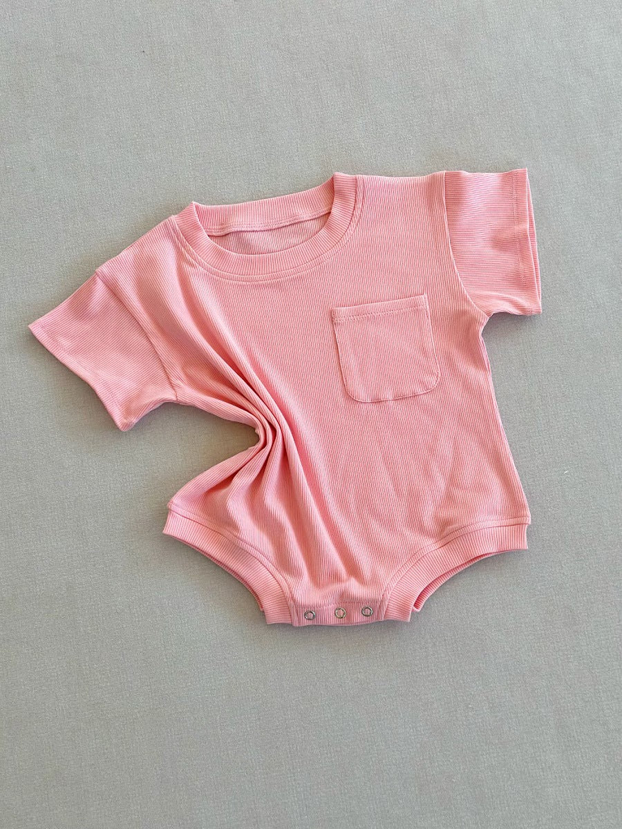 Bébé Été Manche courte Coupe en triangle lisse