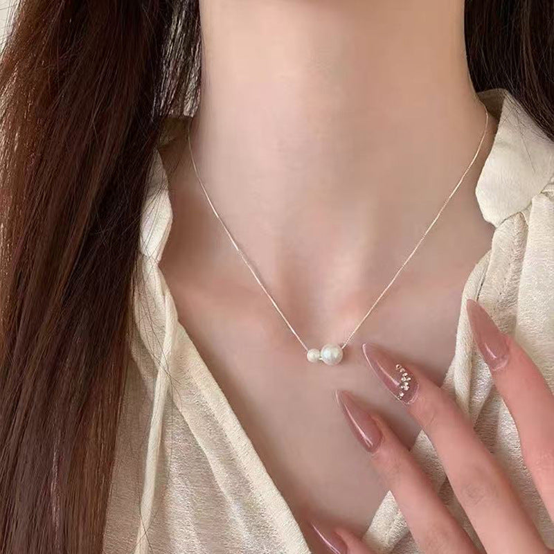 Collier Perle de luxe Niche pour les femmes Élégante chaîne de collier de tempérament