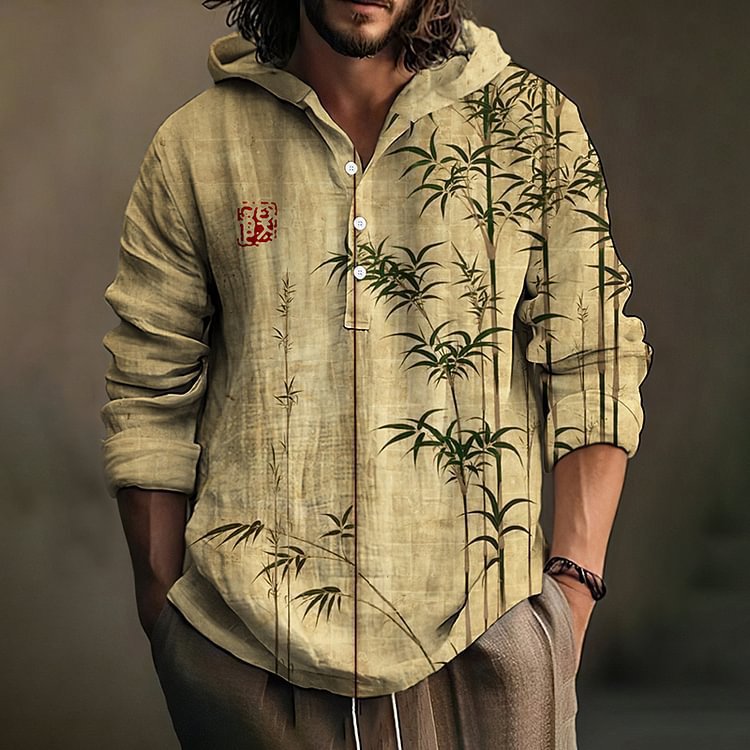 Pull à capuche avec boutons pour hommes