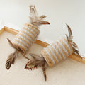 Jouet avec plumes de chat Rope de chanvre pour griffe auto-agrippante Rouleau sonore pour animaux de compagnie Bi