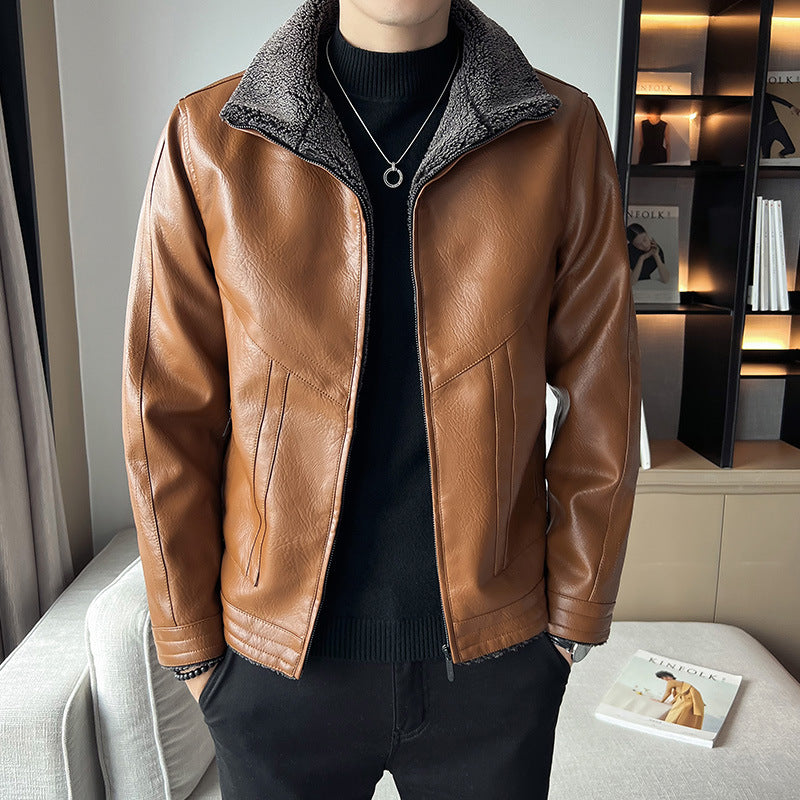 Vestes en cuir de style Hong Kong Velvet rembourré plus taille homme