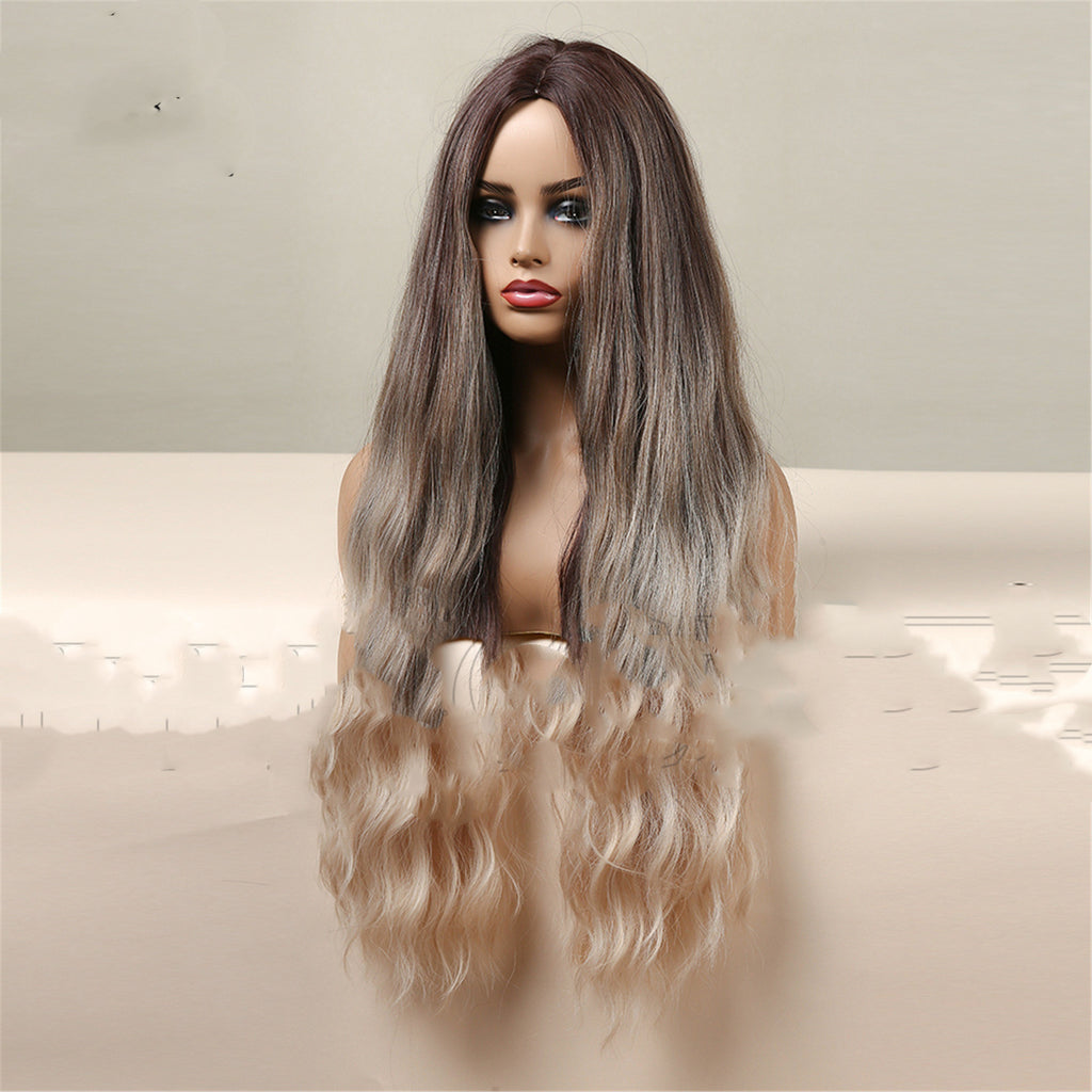 Brun moyen Gradient Blonde cheveux bouclés longs femmes