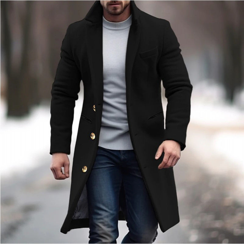 Manteau de tranchée de longueur moyenne pour hommes