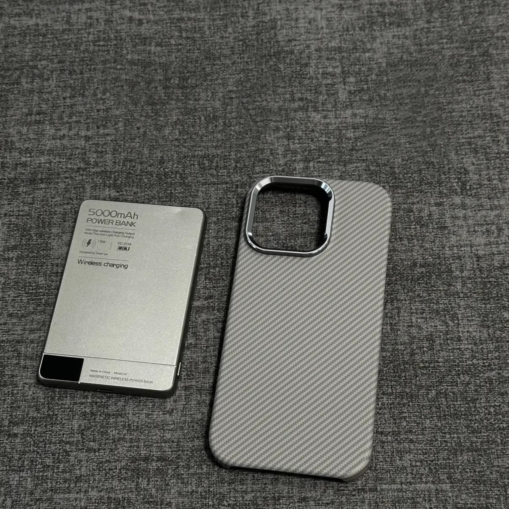 Boîtier de téléphone magnétique Fibre de carbone Texture Protection ultra-mince