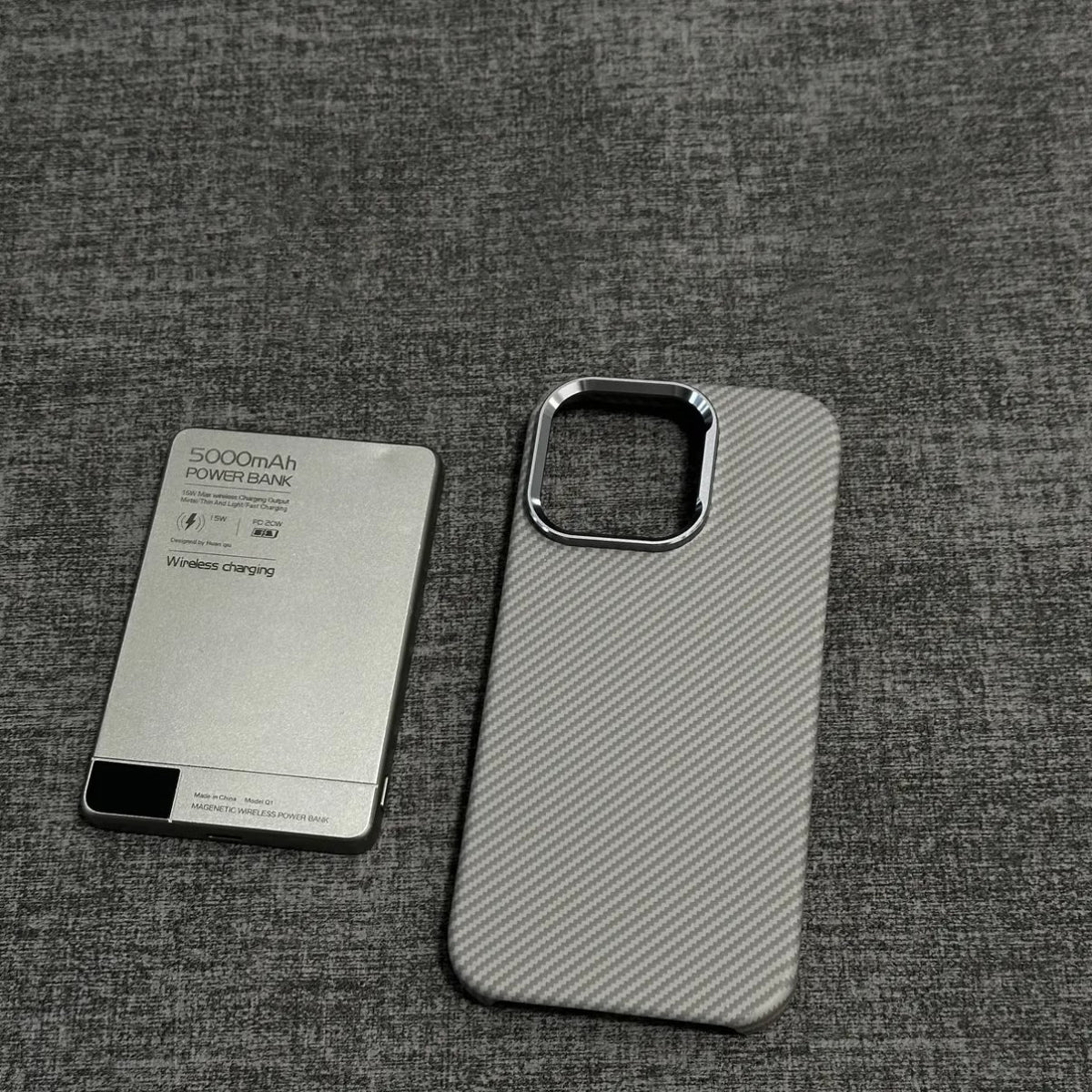 Boîtier de téléphone magnétique Fibre de carbone Texture Protection ultra-mince