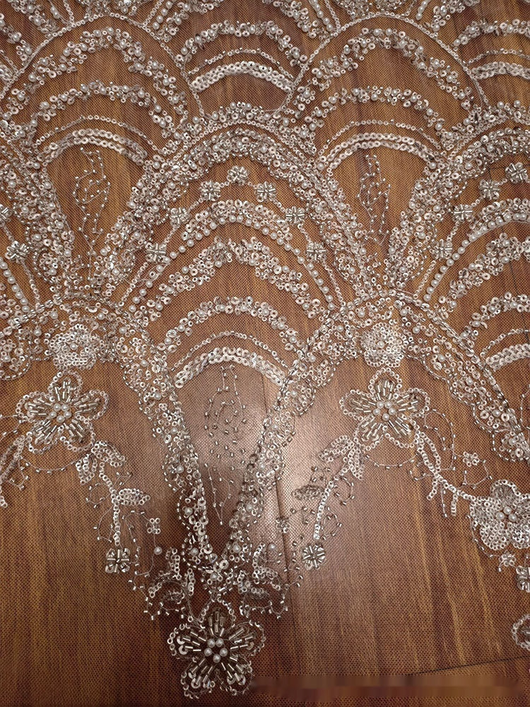 Robe de mariage en dentelle paille de style Wave