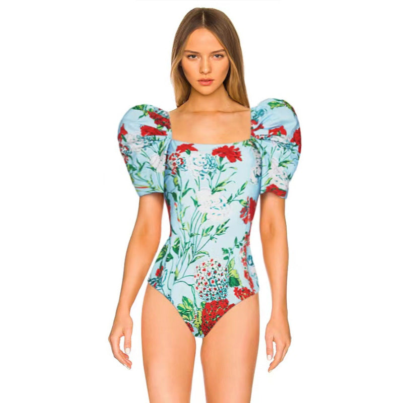 Maillot de bain rétro femme à imprimé fleuri