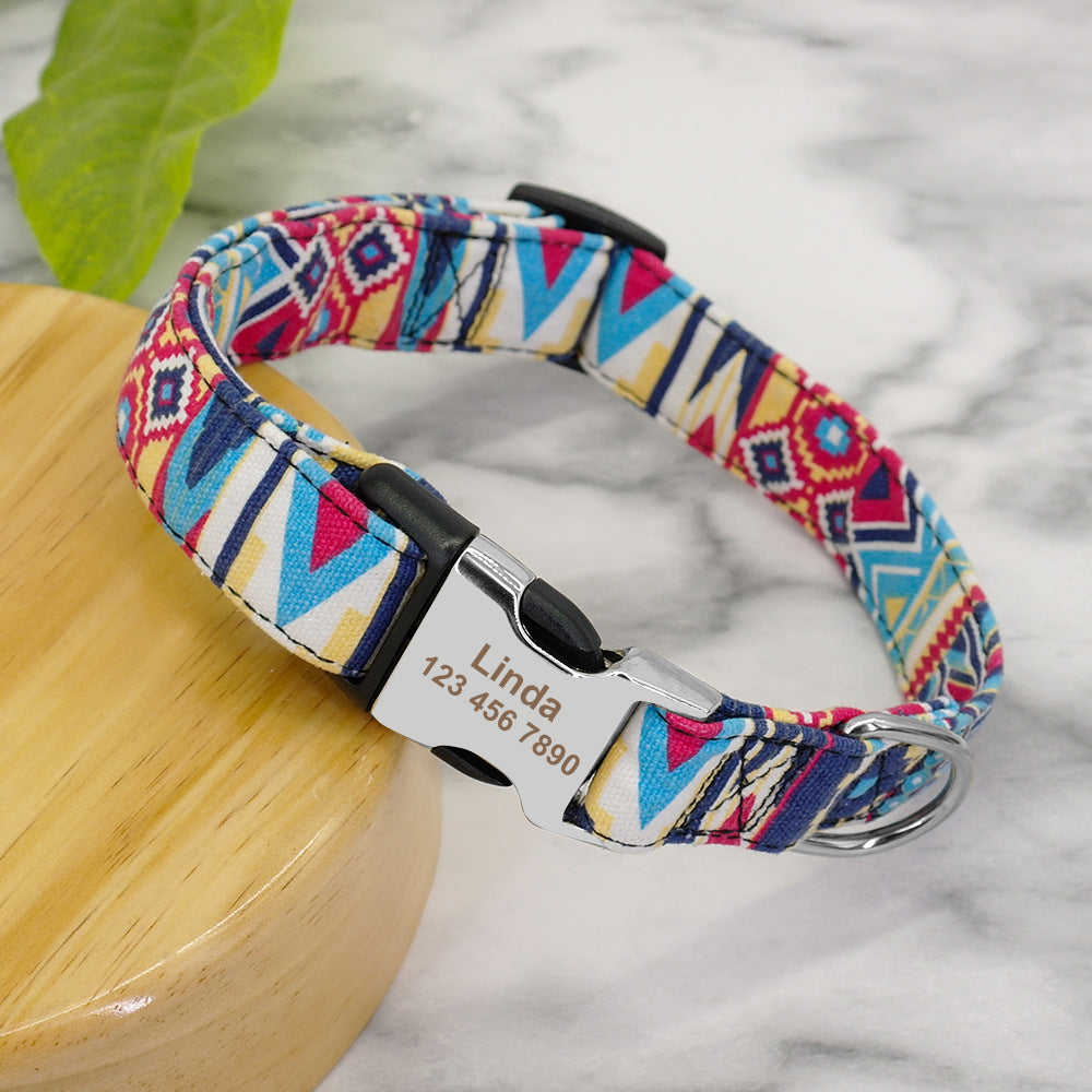 Collier de chien réglable en nylon Chiens personnalisés