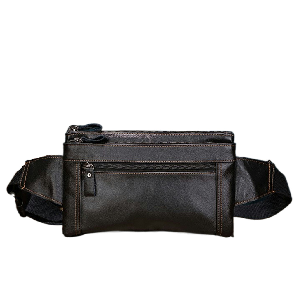 Travail de plein air pour hommes Premier couche Cowhide Grande capacité Waterproof Waist Bag