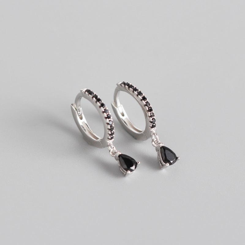 Bouton d'oreille à vent de style français et clou d'oreille argenté