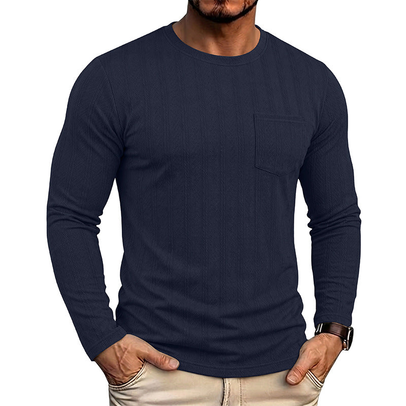 Manches longues Homme Col d'équipage Jacquard Pull à mailles