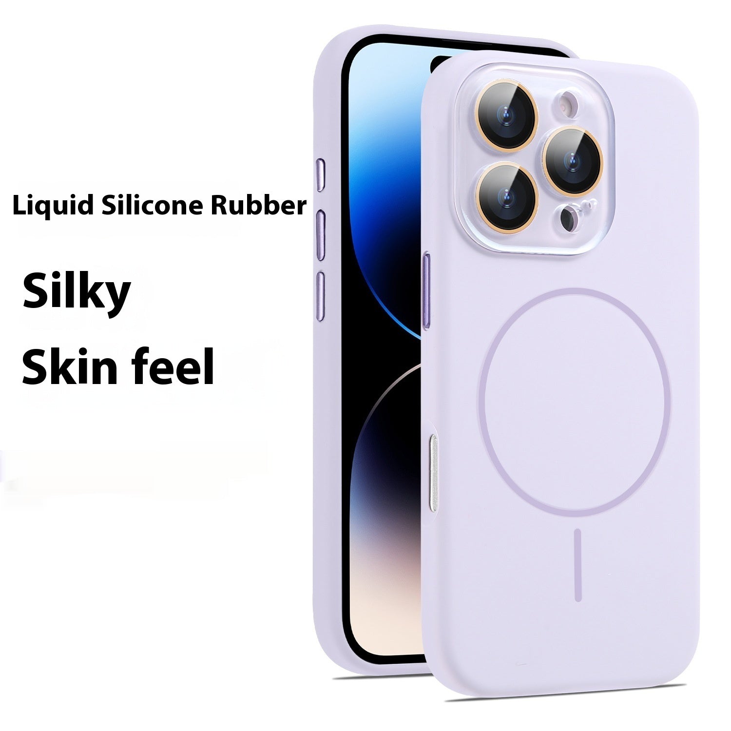 Housse de protection du boîtier de téléphone de cristal magnétique en silicone liquide