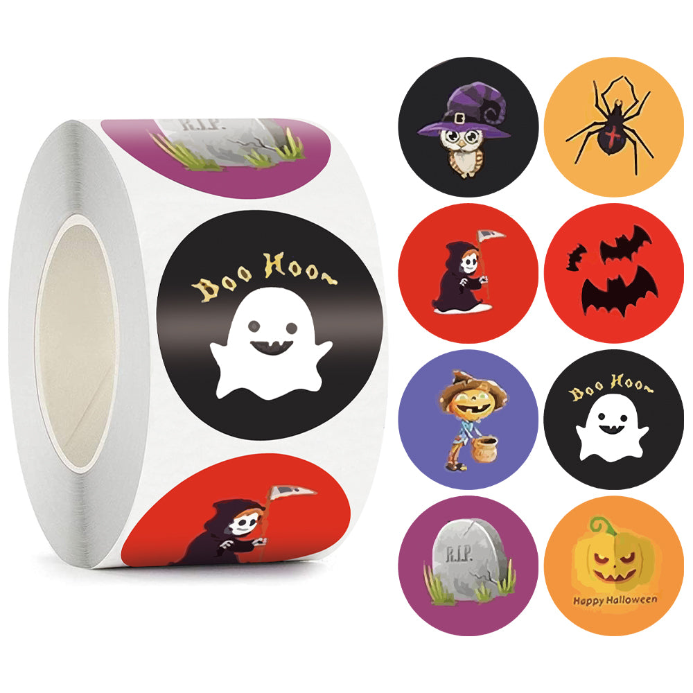 500 Rolls Joyeux Halloween Jouet pour enfants Animaux Merci Décoration Sticker Label